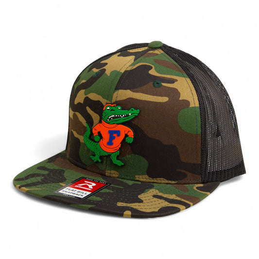 Florida Gators Retro Albert 3D Wool Blend Flat Bill Hat- Army Camo/ Black