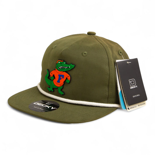 Florida Gators Retro Albert 3D Classic Rope Hat- Olive/ White