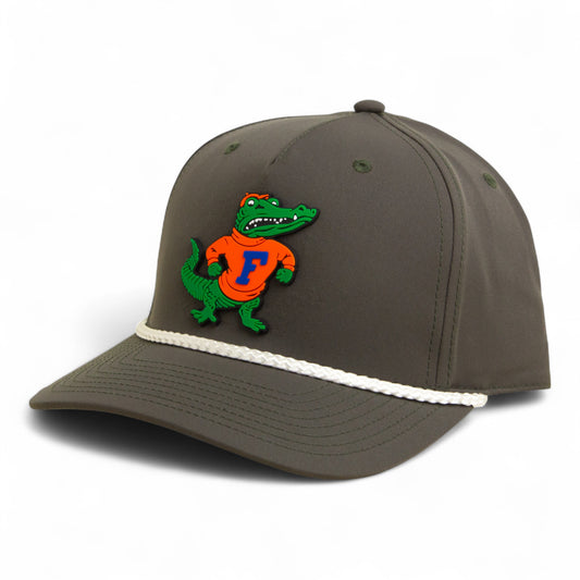 Florida Gators Retro Albert 3D Five Panel Classic Rope Hat- Dark Olive Green/ White
