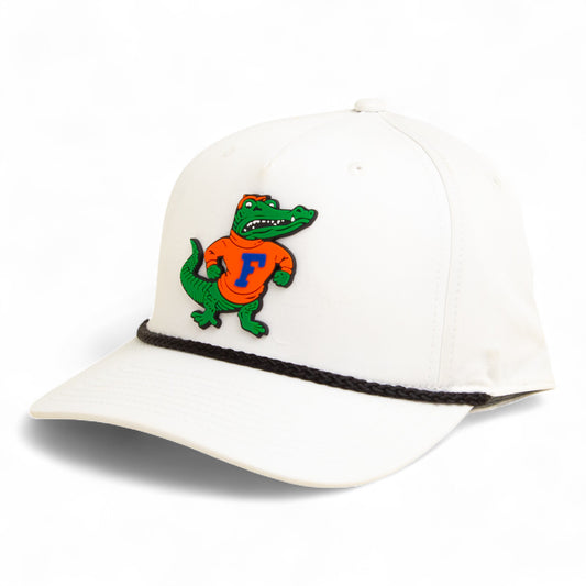 Florida Gators Retro Albert 3D Five Panel Classic Rope Hat- White/ Black