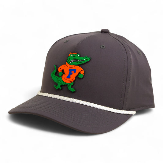 Florida Gators Retro Albert 3D Five Panel Classic Rope Hat- Charcoal/ White