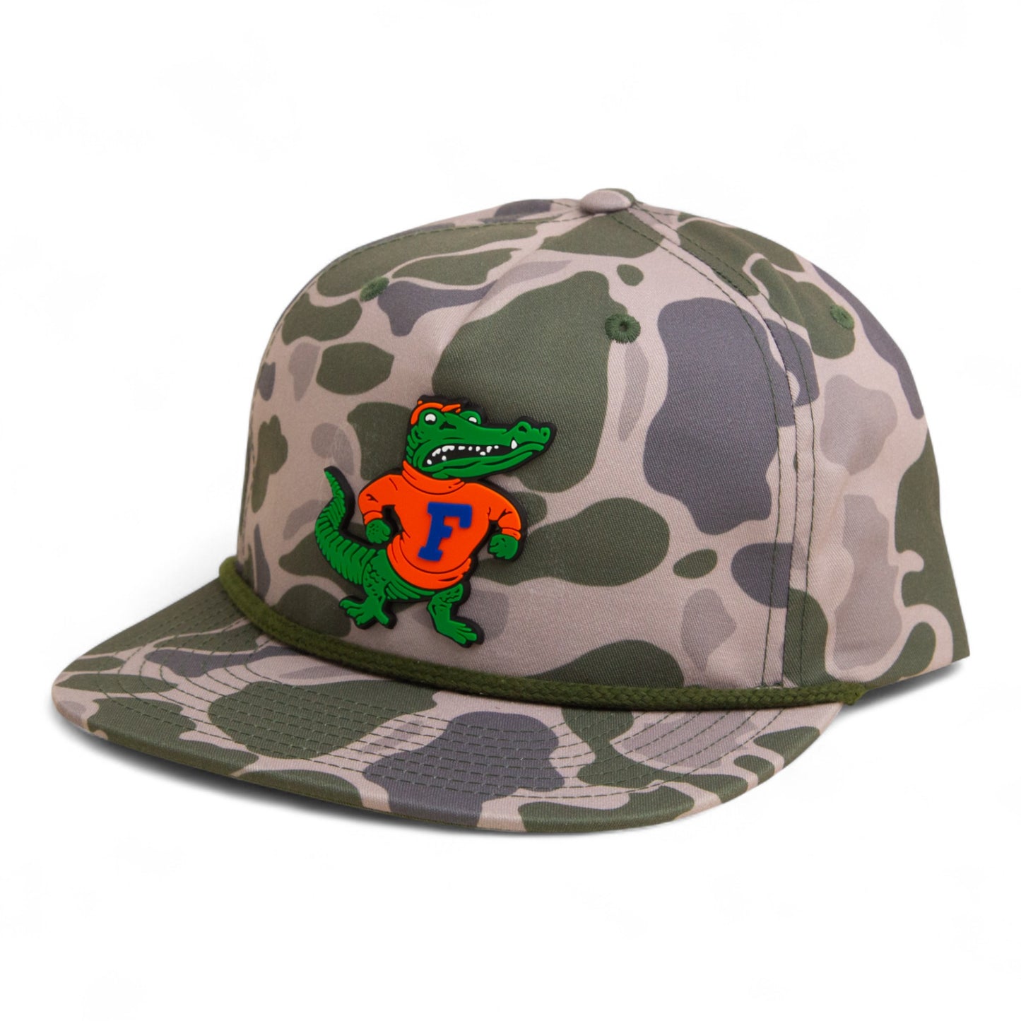 Florida Gators Retro Albert 3D Umpqua Rope Hat- Marsh Duck Camo/ Olive Green