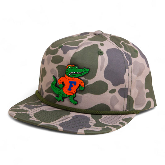 Florida Gators Retro Albert 3D Umpqua Rope Hat- Marsh Duck Camo/ Olive Green