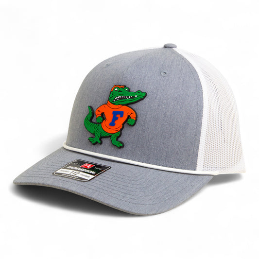 Florida Gators Retro Albert 3D Snapback Trucker Rope Hat- Heather Grey/ White