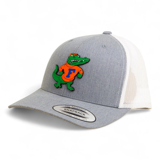 Florida Gators Retro Albert 3D YP Snapback Trucker Hat- Heather Grey/ White