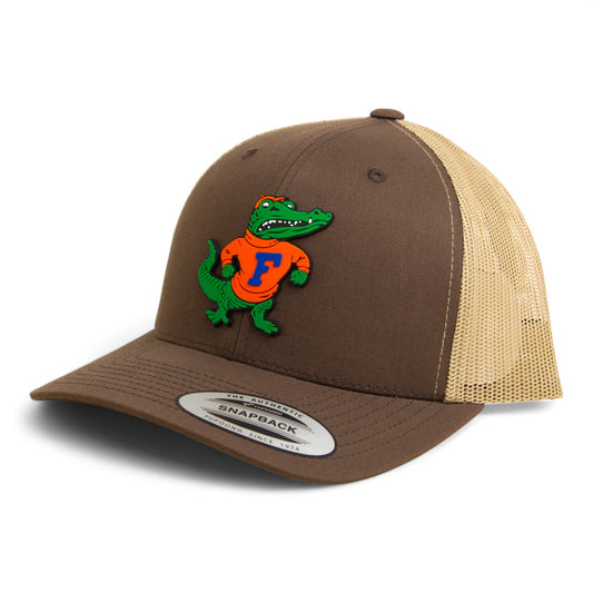 Florida Gators Retro Albert 3D YP Snapback Trucker Hat- Brown/ Tan