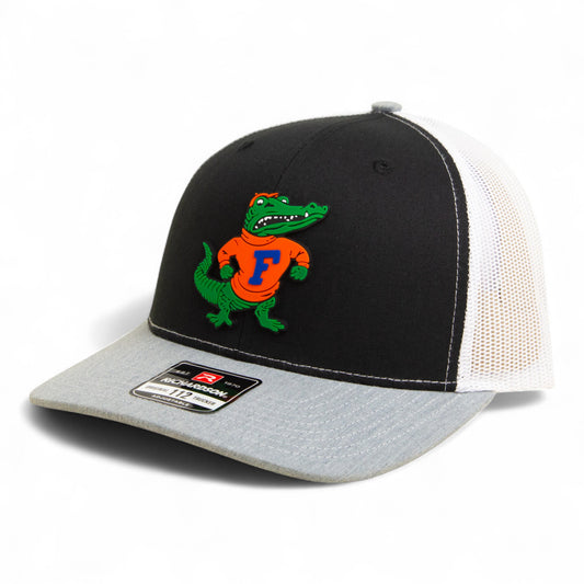 Florida Gators Retro Albert 3D Snapback Trucker Hat- Black/ White/ Heather Grey