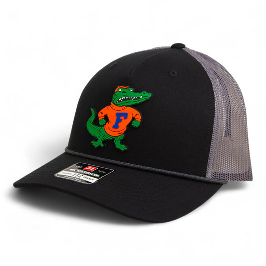 Florida Gators Retro Albert 3D Snapback Trucker Rope Hat- Black/ Charcoal