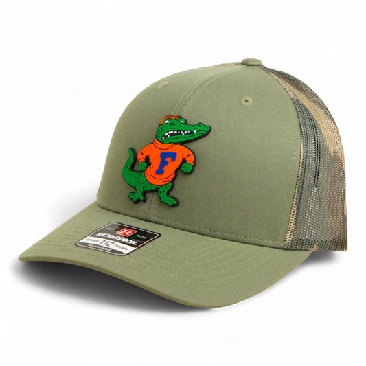 Florida Gators Retro Albert 3D Snapback Trucker Hat- Loden/ Green Camo