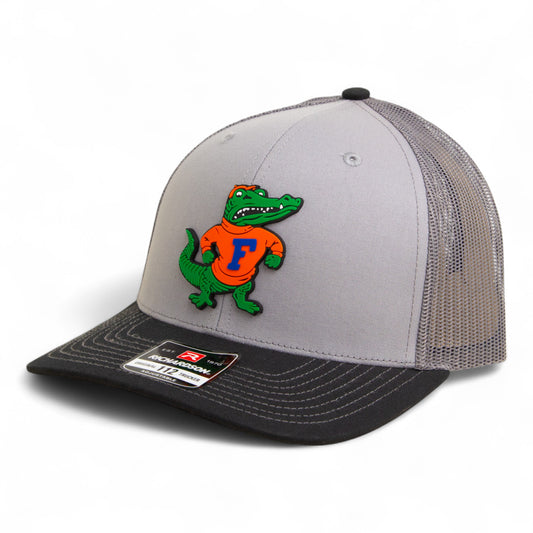 Florida Gators Retro Albert 3D Snapback Trucker Hat- Grey/ Charcoal/ Black