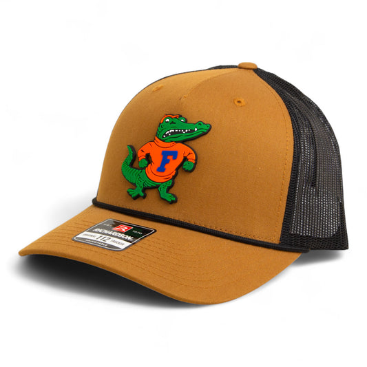 Florida Gators Retro Albert 3D Snapback Trucker Rope Hat- Caramel/ Black