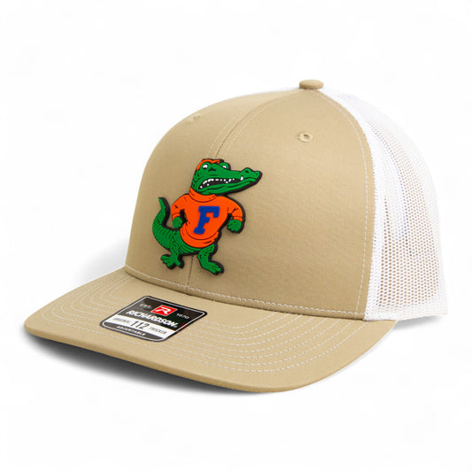 Florida Gators Retro Albert 3D Snapback Trucker Hat- Tan/ White