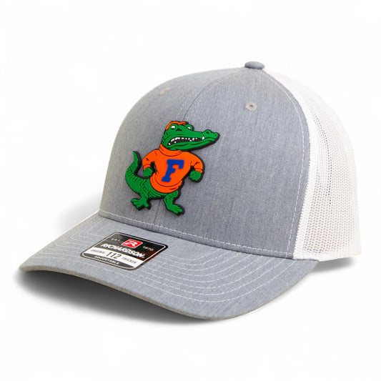 Florida Gators Retro Albert 3D Snapback Trucker Hat- Heather Grey/ White