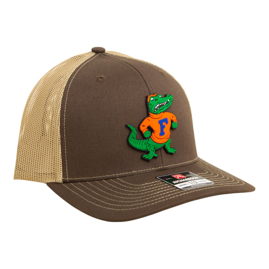 Florida Gators Retro Albert 3D Snapback Trucker Hat- Brown/ Tan
