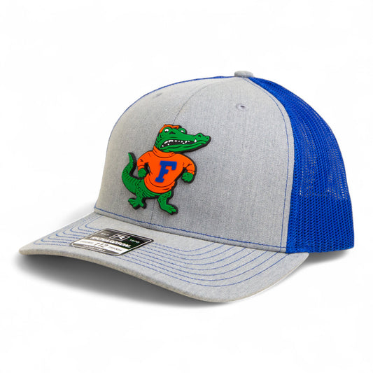 Florida Gators Retro Albert 3D Snapback Trucker Hat- Heather Grey/ Royal