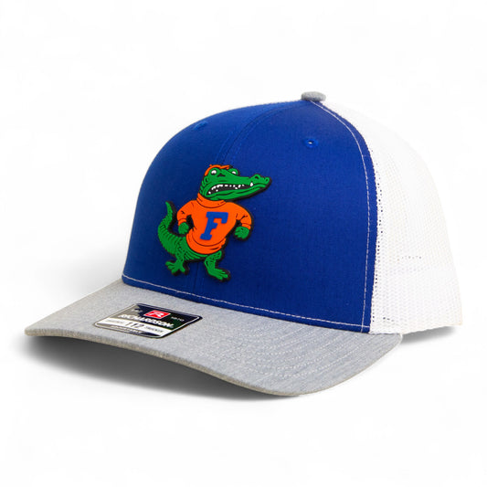 Florida Gators Retro Albert 3D Snapback Trucker Hat- Royal/ White/ Heather Grey