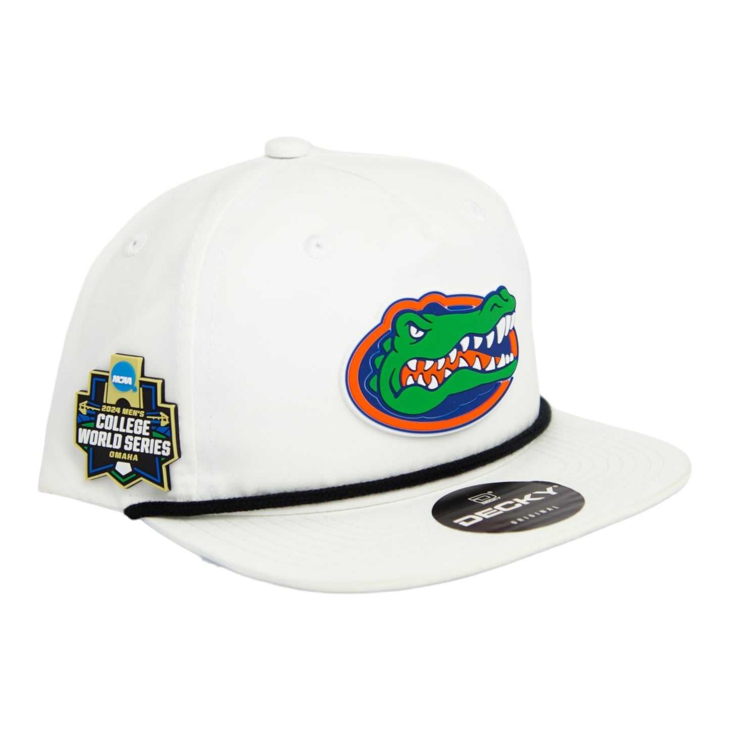 Florida Gators 2024 Men's College World Series 3D Classic Rope Hat- White/ Black