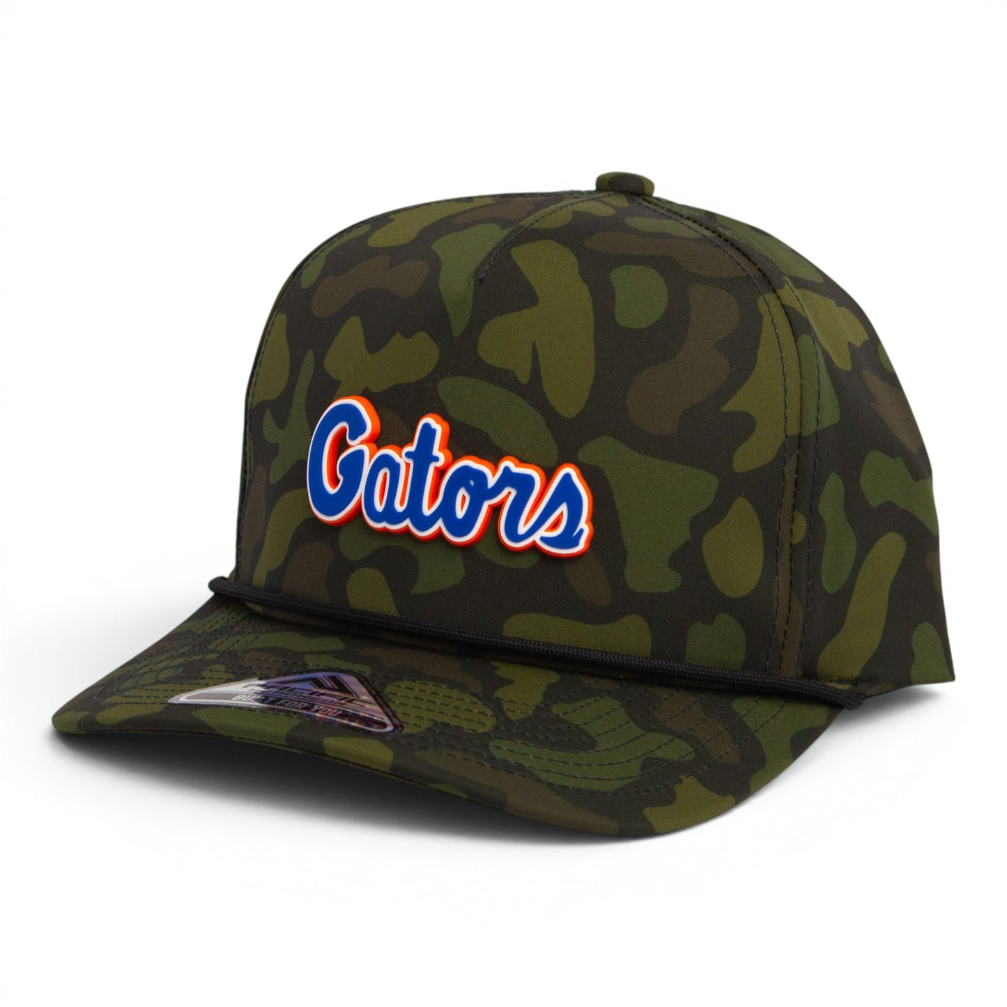 Florida Gators Script Blue 3D Duck Camo Rope Hat- Woodland