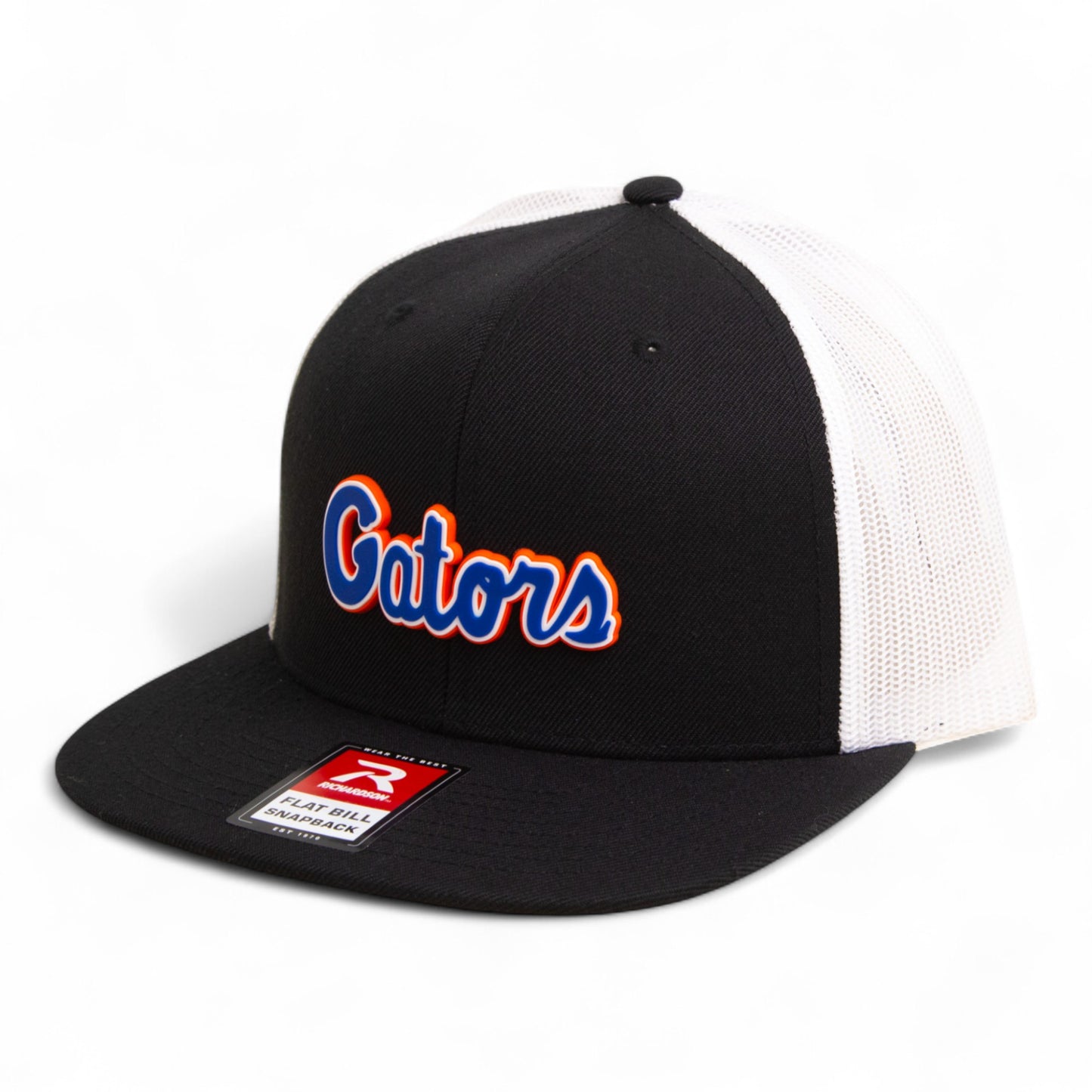 Florida Gators Script Blue 3D Wool Blend Flat Bill Hat- Black/ White