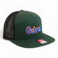 Florida Gators Script Blue 3D Snapback Seven-Panel Flat Bill Trucker Hat- Dark Green/ Black