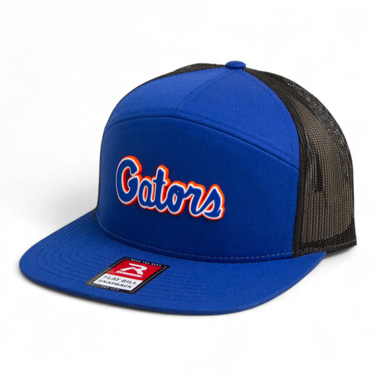 Florida Gators Script Blue 3D Snapback Seven-Panel Flat Bill Trucker Hat- Royal/ Black