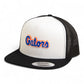 Florida Gators Script Blue 3D YP Snapback Flat Bill Trucker Hat- White/ Black