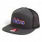 Florida Gators Script Blue 3D Snapback Seven-Panel Flat Bill Trucker Hat- Charcoal/ Black