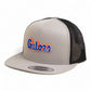 Florida Gators Script Blue 3D YP Snapback Flat Bill Trucker Hat- Silver/ Black