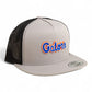Florida Gators Script Blue 3D YP Snapback Flat Bill Trucker Hat- Silver/ Black