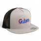 Florida Gators Script Blue 3D YP Snapback Flat Bill Trucker Hat- Silver/ Black