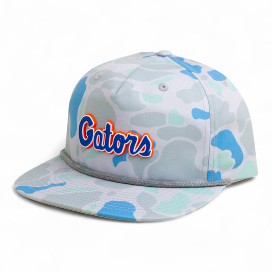 Florida Gators Script Blue 3D Umpqua Rope Hat- Saltwater Duck Camo/ Charcoal