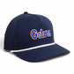Florida Gators Script Blue 3D Five Panel Classic Rope Hat- Navy/ White