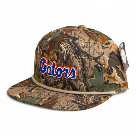 Florida Gators Script Blue 3D Umpqua Rope Hat- Realtree Advantage/ Khaki