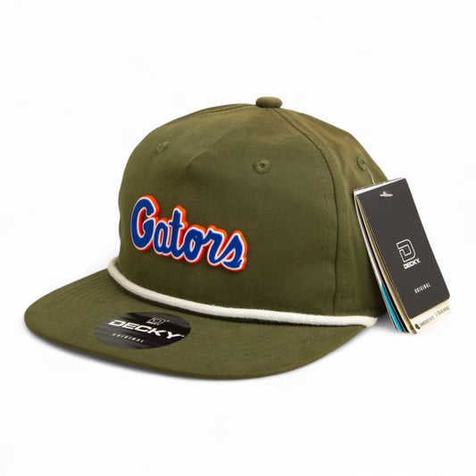 Florida Gators Script Blue 3D Classic Rope Hat- Olive/ White