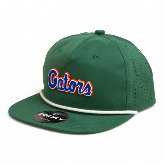 Florida Gators Script Blue 3D Perforated Rope Hat- Forest/ White