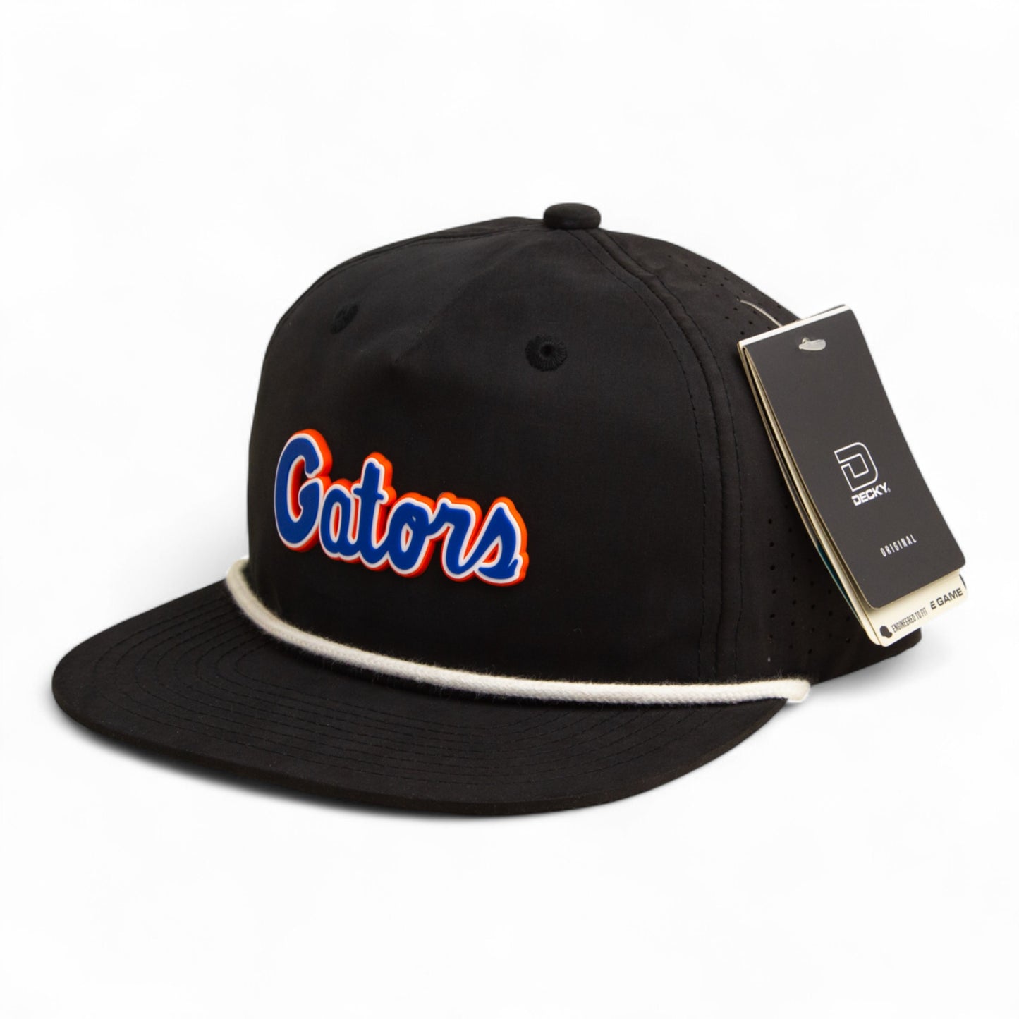 Florida Gators Script Blue 3D Perforated Rope Hat- Black/ White
