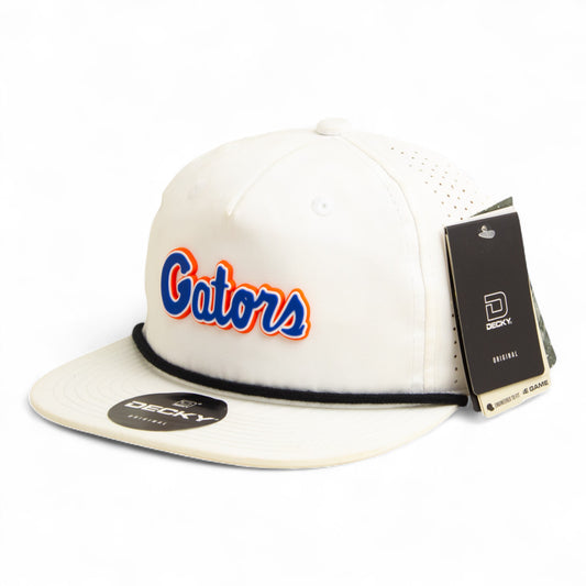 Florida Gators Script Blue 3D Perforated Rope Hat- White/ Black