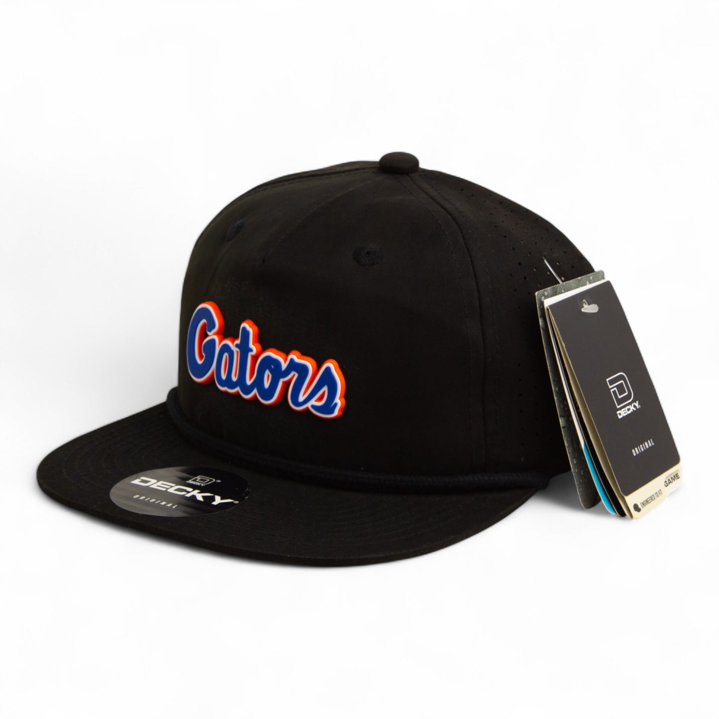 Florida Gators Script Blue 3D Perforated Rope Hat- Black