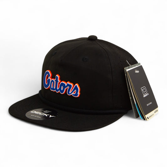 Florida Gators Script Blue 3D Perforated Rope Hat- Black