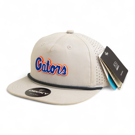 Florida Gators Script Blue 3D Perforated Rope Hat- Grey/ Charcoal
