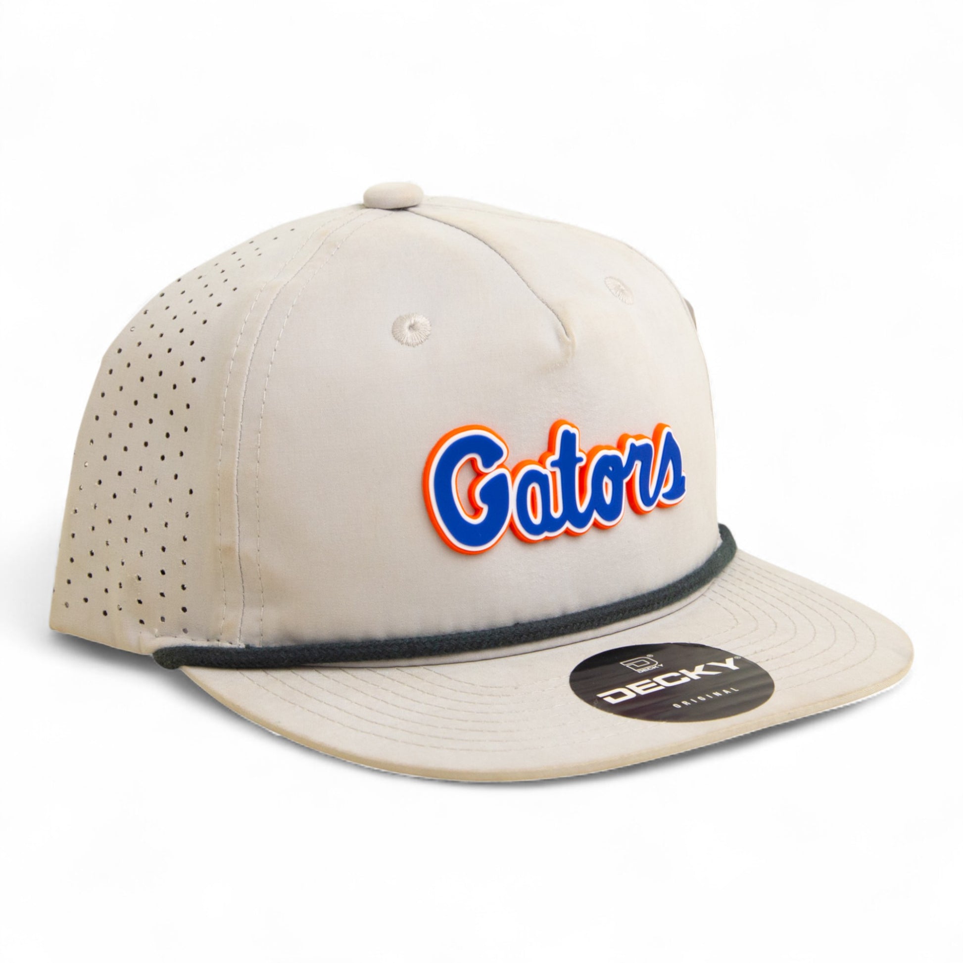 Florida Gators Script Blue 3D Perforated Rope Hat- Grey/ Charcoal