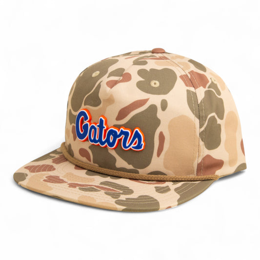 Florida Gators Script Blue 3D Umpqua Rope Hat- Harvest Duck Camo/ Light Brown