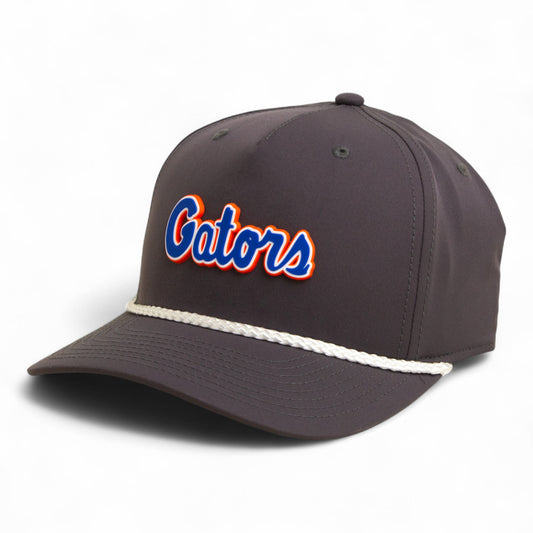 Florida Gators Script Blue 3D Five Panel Classic Rope Hat- Charcoal/ White