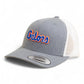 Florida Gators Script Blue 3D YP Snapback Trucker Hat- Heather Grey/ White