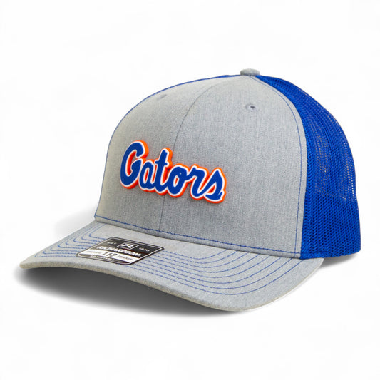 Florida Gators Script Blue 3D Snapback Trucker Hat- Heather Grey/ Royal