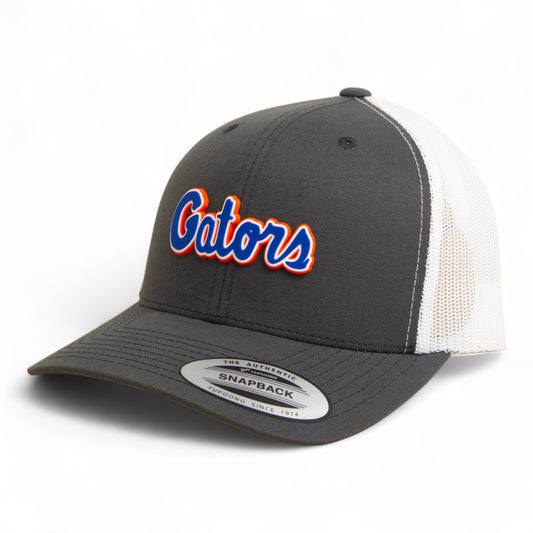 Florida Gators Script Blue 3D YP Snapback Trucker Hat- Charcoal/ White