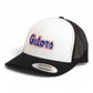 Florida Gators Script Blue 3D YP Snapback Trucker Hat- White/ Black