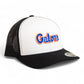Florida Gators Script Blue 3D YP Snapback Trucker Hat- White/ Black