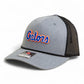 Florida Gators Script Blue 3D Snapback Trucker Rope Hat- Heather Grey/ Black
