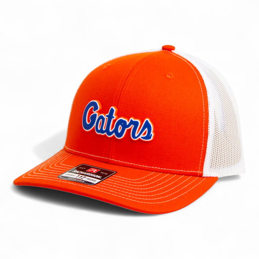 Florida Gators Script Blue 3D Snapback Trucker Hat- Orange/ White